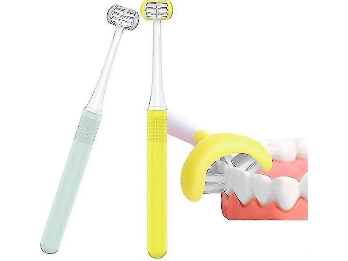 3 Escova De Dentes De Autismo Lateral U Forma Kids Toothbrushrandom Color3pcs