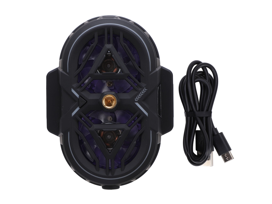 Enfriador De Teléfono De Doble Núcleo Con 3 Velocidades Rgb Y Pantalla De Temperatura Para Streaming En Vivo De Juegos