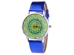 Reloj De Pulsera Unisex De Cuarzo Con Correa Moderna De Pu Para Hombre Y Mujer (azul)