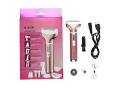 Kit De Aseo Personal Portátil 4 En 1 Para Mujer: Mini Recortadora Eléctrica Para Vello Nasal, Cejas Y Piel - Oro Rosa