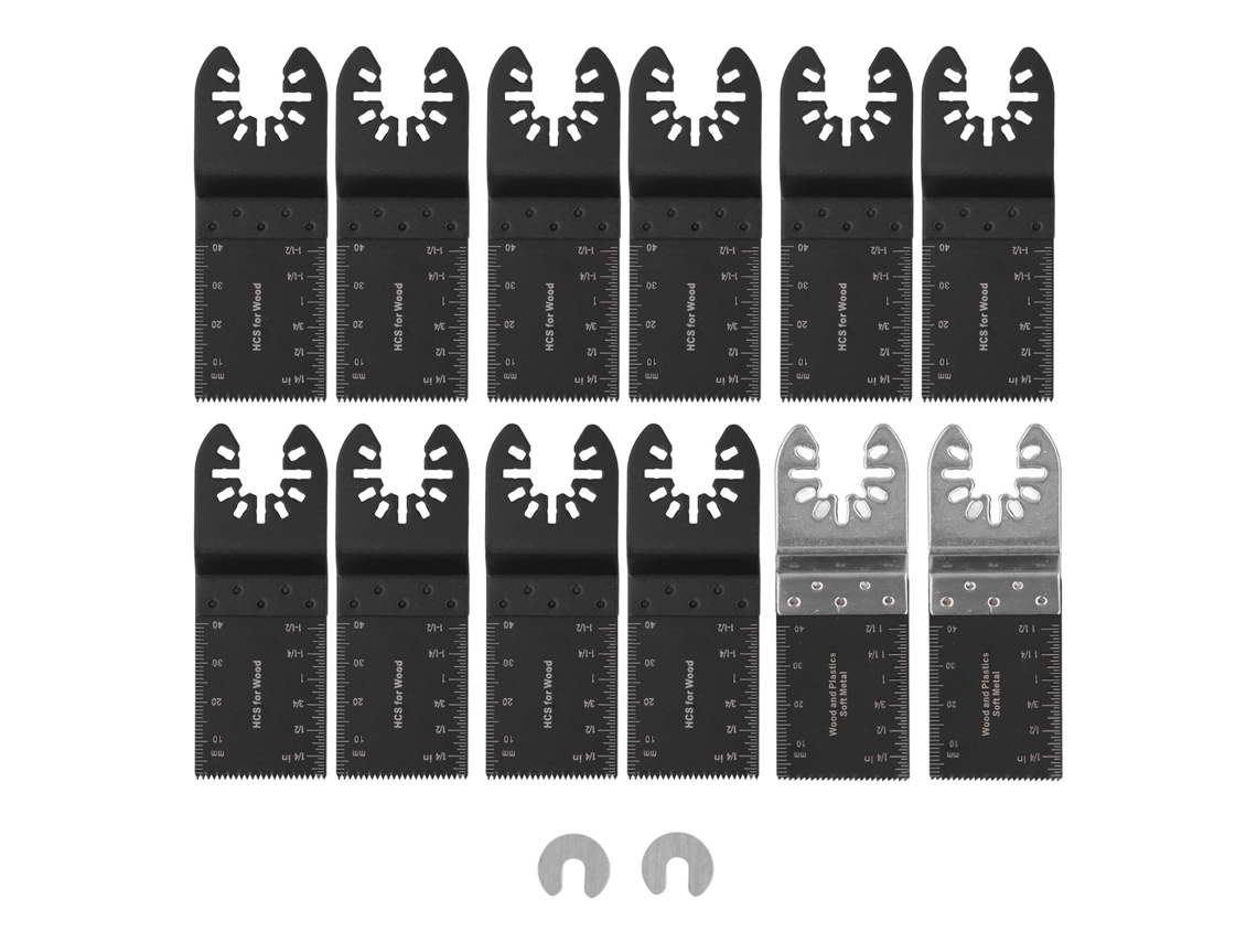 Kit De Herramientas Multifuncional De 34 Mm Con 14 Hojas De Sierra Oscilante De Acero De Alto Carbono Para Madera Y Plástico.