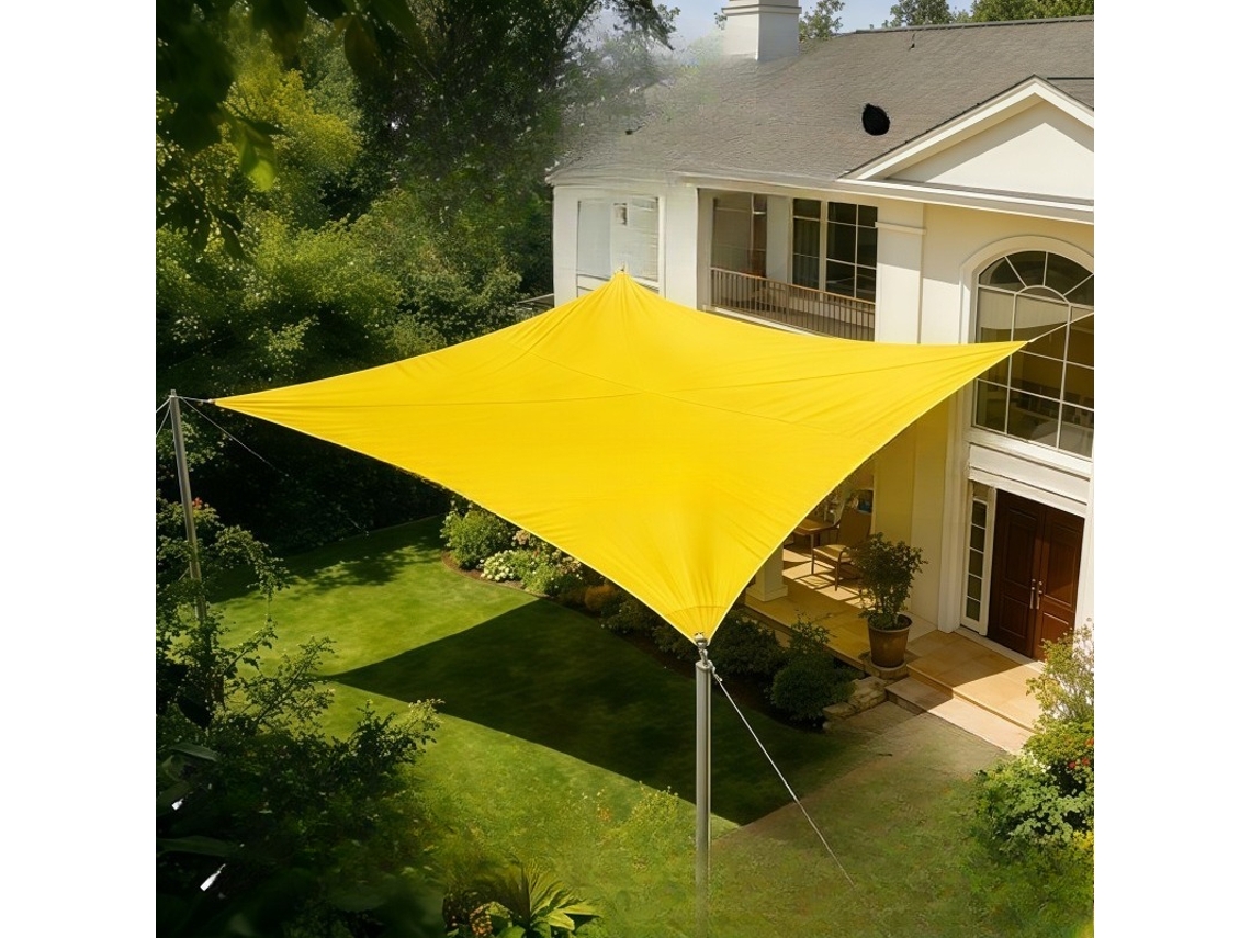 Sombrilla Rectangular De Tela Oxford Estilo Vela, 3x3 M, Amarilla, Digitallab