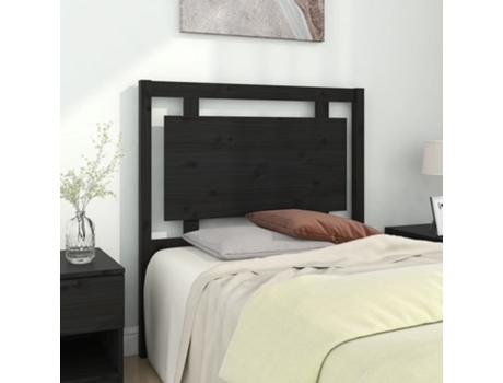 MAISON EXCLUSIVE - Cabecero de cama madera maciza de pino negro 95,5x4x100 cm