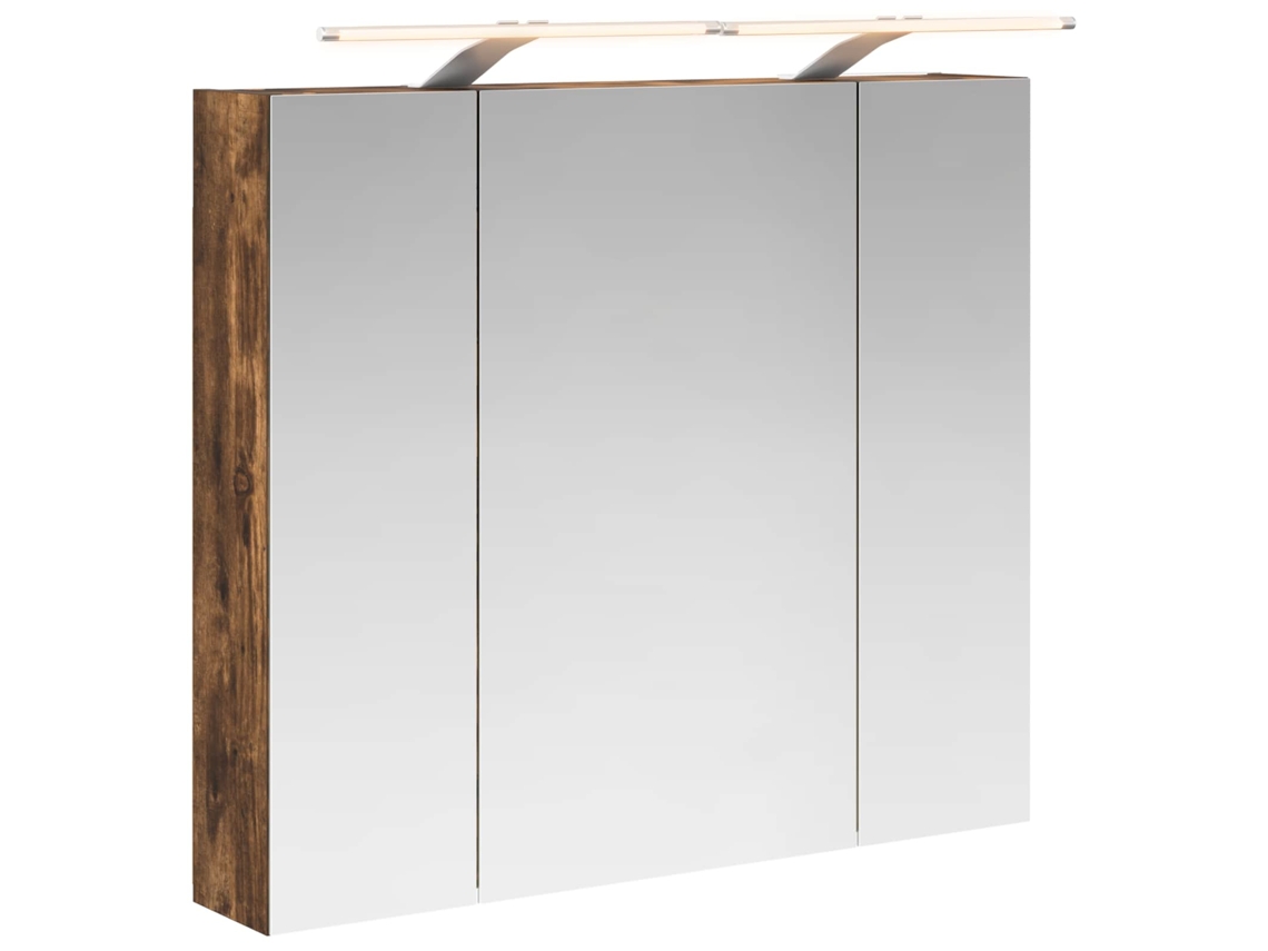 Maison Exclusive - Armario Con Espejo De Baño Roble Ahumado 80 X 14.5 X 70 Cm