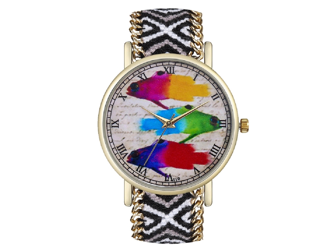 Reloj De Pulsera Analógico Sencillo Para Mujer Con Números Romanos, Tejido De Lana, Cuarzo.