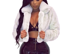Chaqueta rosa de piel sintética para mujer, estilo Sherpa Warm, con forro polar suave, ideal para otoño e invierno de 2026.