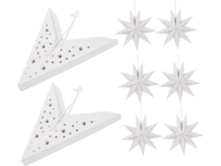 Slowmoose 8 Faroles Navideños de Origami en Forma de Estrella, Papel Blanco.