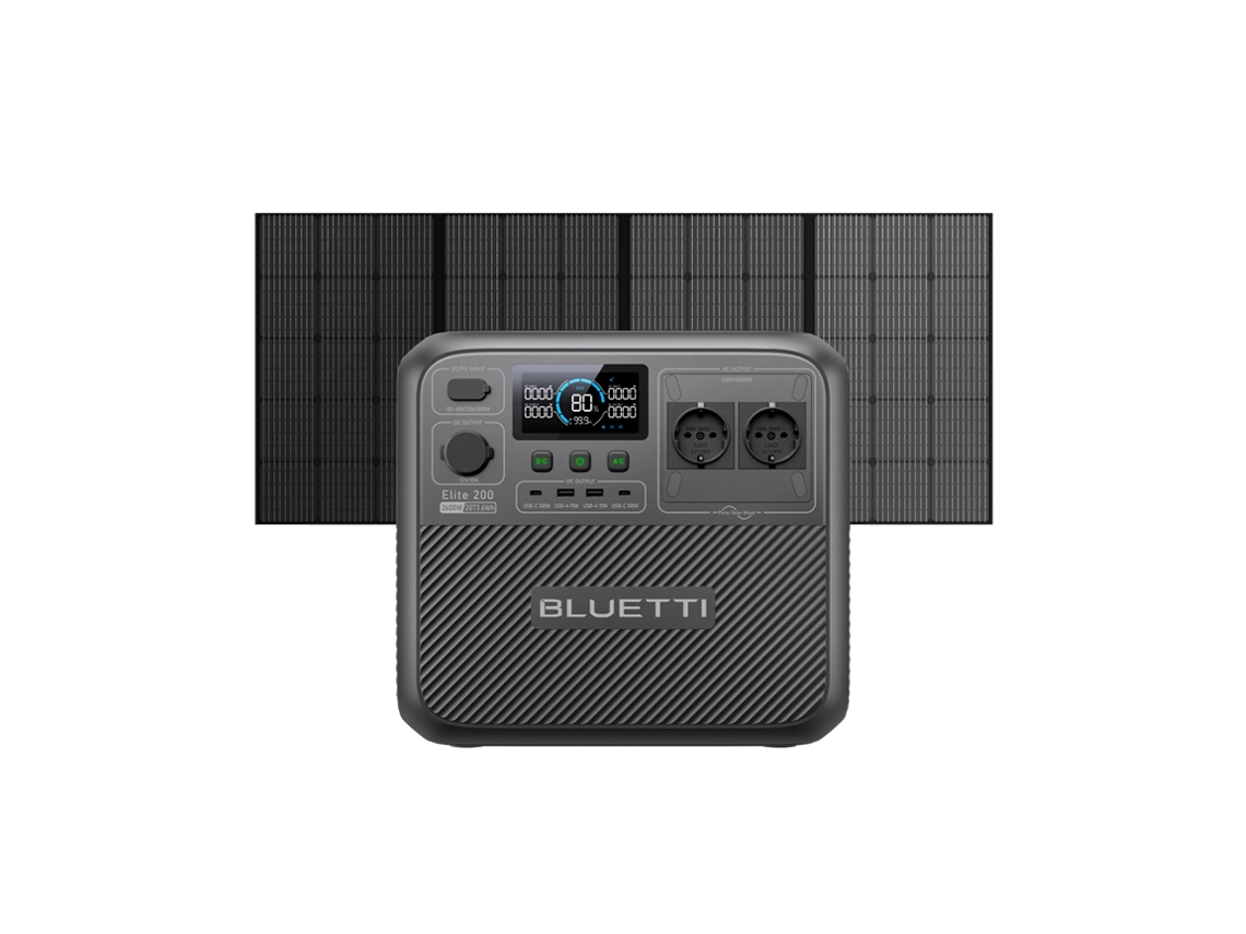 Estación De Energía Portátil Bluetti Elite 200 V2 Generador Solar Lifepo4 De 2600 W 2073,6 Wh Con 350 W Panel Solar Pv350