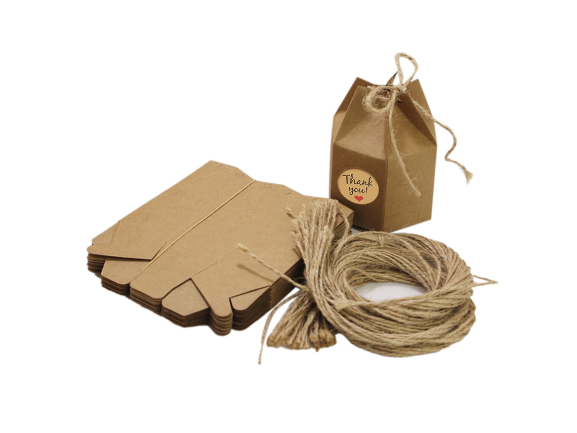 50 Cajas Hexagonales De Papel Kraft Para Dulces, Ideales Para Bodas, Cumpleaños, Fiestas Y Regalos.