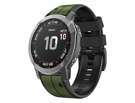 Correa Para Garmin Tactix 7 22mm Correa De Reloj Deportiva De Silicona De Dos Colores Amygreen-Negro VENISYMLIS