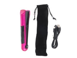 Plancha Y Rizador De Cabello Mini Multifuncional Recargable Por Usb (rojo Rosa)