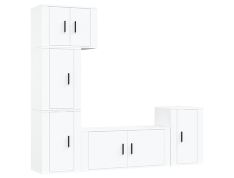 Conjunto 5 de muebles para TV VIDAXL madera contrachapada blanco