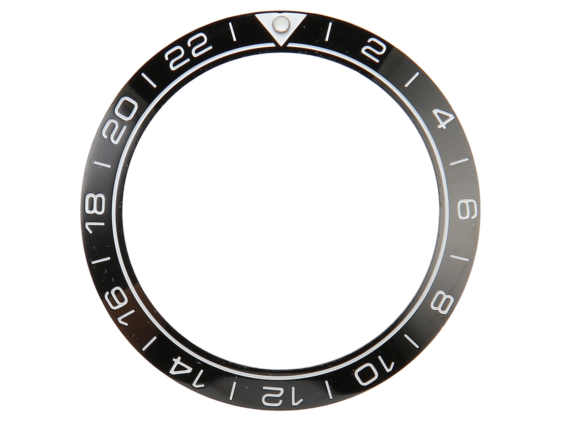 Bisel de cerámica de 41,5 mm para reloj, negro con dígitos blancos