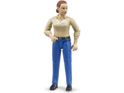 Figura BRUDER Mujer con Pantalones Azules (Edad Mínima: 3 - Animales y Naturaleza)