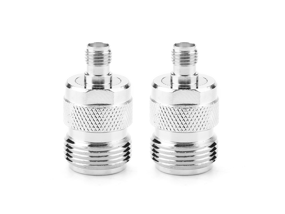 2 Adaptadores De Conector Coaxial Rf N Hembra A Sma Hembra, 50 Ω, 0-6 Ghz, Cobre Chapado En Oro.