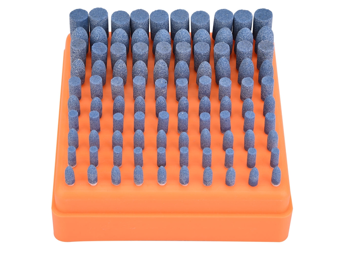 100 Piezas Cabeza De Piedra De Pulido Rueda De Esmeril Broca Para Mezcladora Mango Azul Diámetro 3mm
