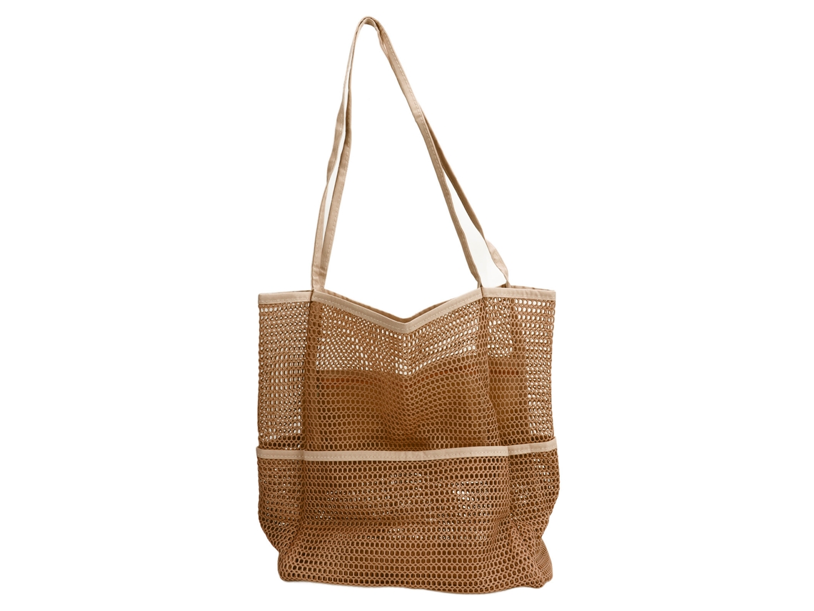 2026rebe-bolso De Playa De Malla Con Múltiples Bolsillos Y Gran Capacidad Para Viaje Piscina Picnic Camping Caqui
