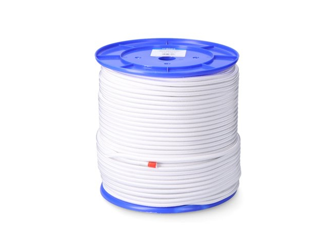 Cordón Elástico de Caucho de Poliéster y Látex Blanco Edm (Longitud 200 Metros y Calibre Ø8 Mm)