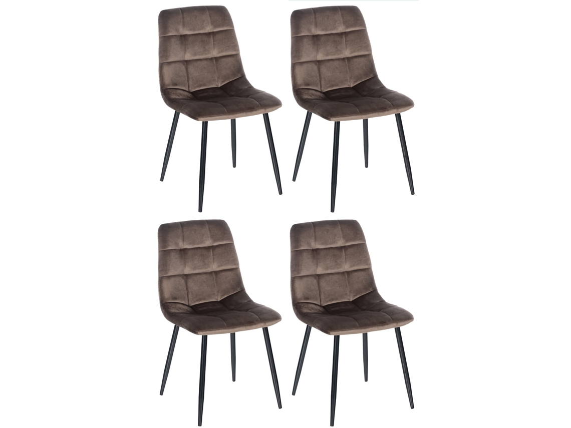 Juego de 4 sillas de comedor CLP marrón Antibes