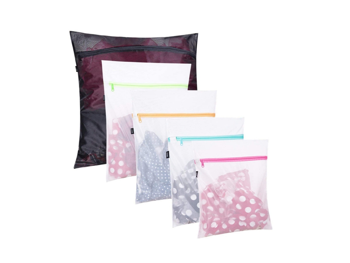 Juego de 5 bolsas para ropa delicada con cremallera, color blanco, Tommy01 Clothing Protection