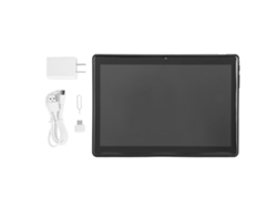Tableta IPS Octacore de 10 pulgadas negra con pantalla HD para películas y lectura con luz dorada