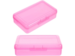 Estuche Para Lápices De Plástico Rosa Transparente, Organizador Rígido, Gran Capacidad (2 Unidades)