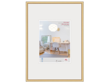 Marco de plástico, tamaño 40x60, cristal artificial dorado, MY PERFECT DESIGN