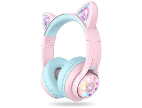 Auriculares On Ear Bluetooth ENZONS para niños Led Orejas de Gato Luz Niños Inalámbrico Plegable Sobre la Oreja para la Escuela