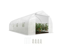 Invernadero/Cobertizo/Jardín de 6x3x2m, color blanco, para cultivo de plantas.
