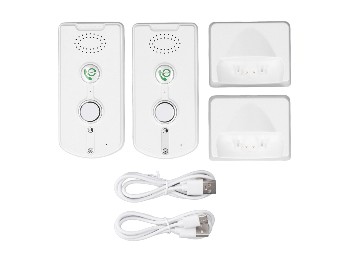 Intercomunicador Inalámbrico Bidireccional Para Personas Mayores, Activación Por Voz, 1000 M, Blanco