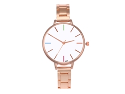 Reloj De Pulsera Analógico De Cuarzo Para Mujer Zhoulianfa Con Brazalete De Acero Color Oro Rosa.