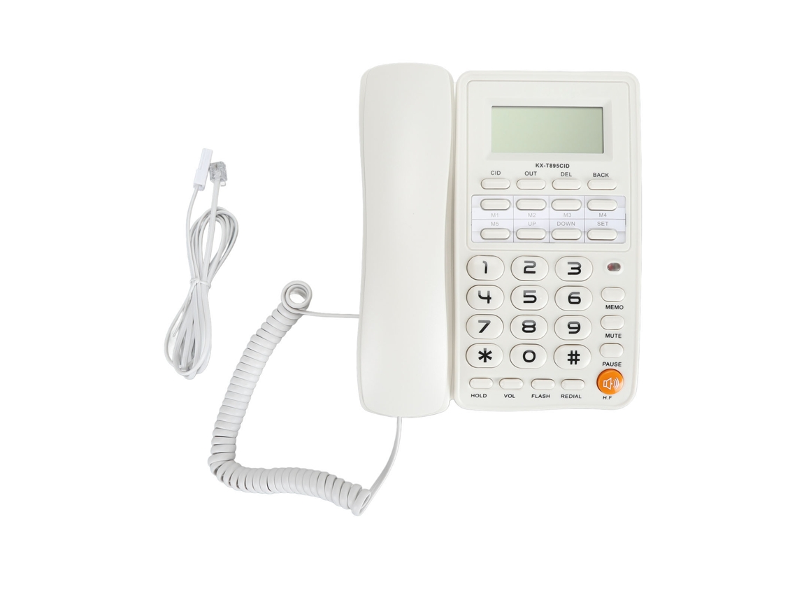 Telefone Fixo Com Fio Para Hotel E Lar Tela Hd Botão Oval Grande Branco Reino Unido