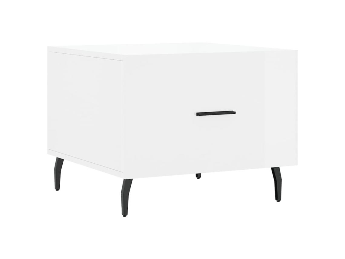 Maison Exclusive - Mesa De Centro Madera De Ingeniería Brillo Blanco 50x50x40 Cm