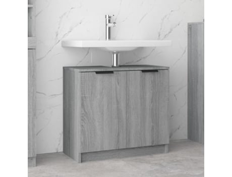 MAISON EXCLUSIVE - Armario de baño madera contrachapada gris Sonoma 64,5x33,5x59cm