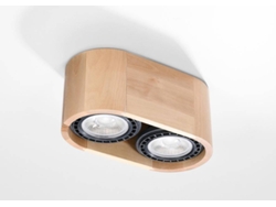Sollux Sl.0914 Lámpara De Techo Basic 2 Madera Natural
