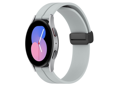 Correa de reloj inteligente para Samsung Galaxy Watch 46 mm 22 mm Correa de reloj de silicona con cierre magnético de color sólido (gris)