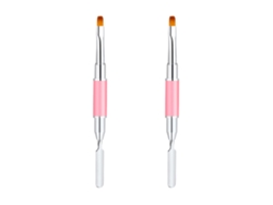 Pincel y pinza dobles de gel de poliéster, herramienta de uñas de gel UV 2 en 1 KOFIHETY