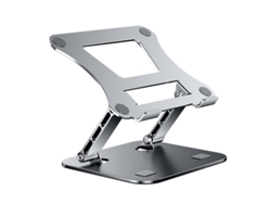 Soporte de aluminio para portátil, disipador de calor, recubierto, plateado, de 10 a 15,6 pulgadas, luz dorada