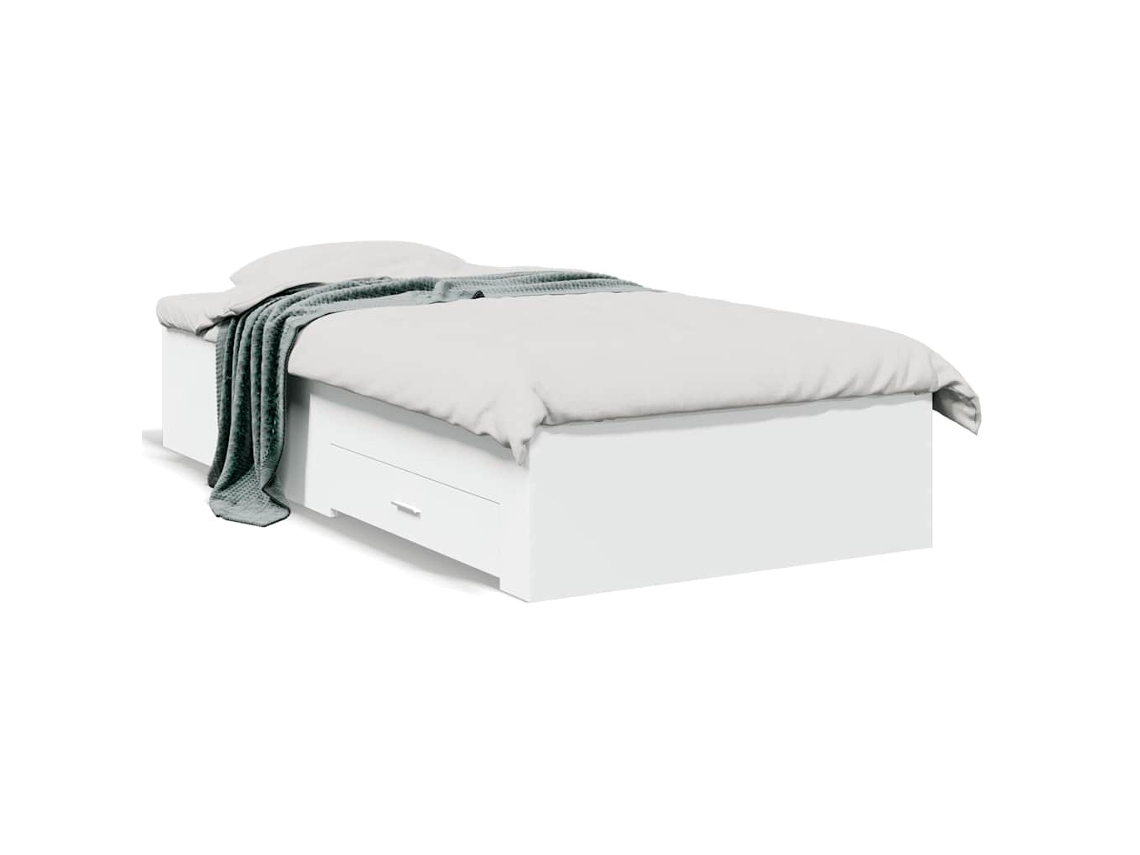 Maison Exclusive - Cama Con Cajones Madera De Ingeniería Blanco 100x200 Cm