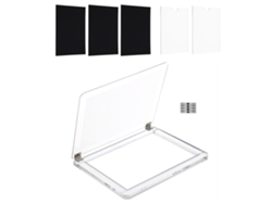 Blocos De Carimbo De Acrílico Grande 7.6*5.9in Com Linhas De Posicionamento Em Grade 4pcs Iman Para Scrapbook E Artesanato
