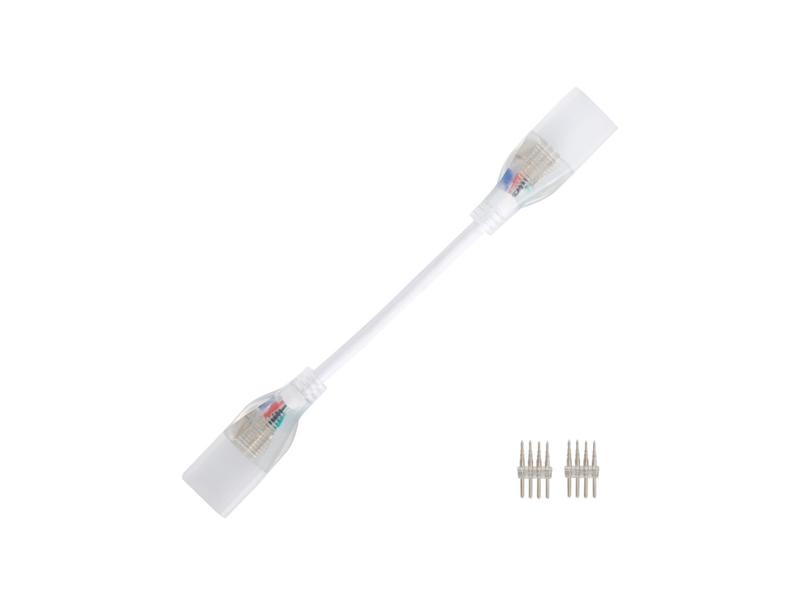 Conector Doble con Cable para Cinta LED RGB 220V CA SMD IP65 Ancho 15mm RGB LEDKIA