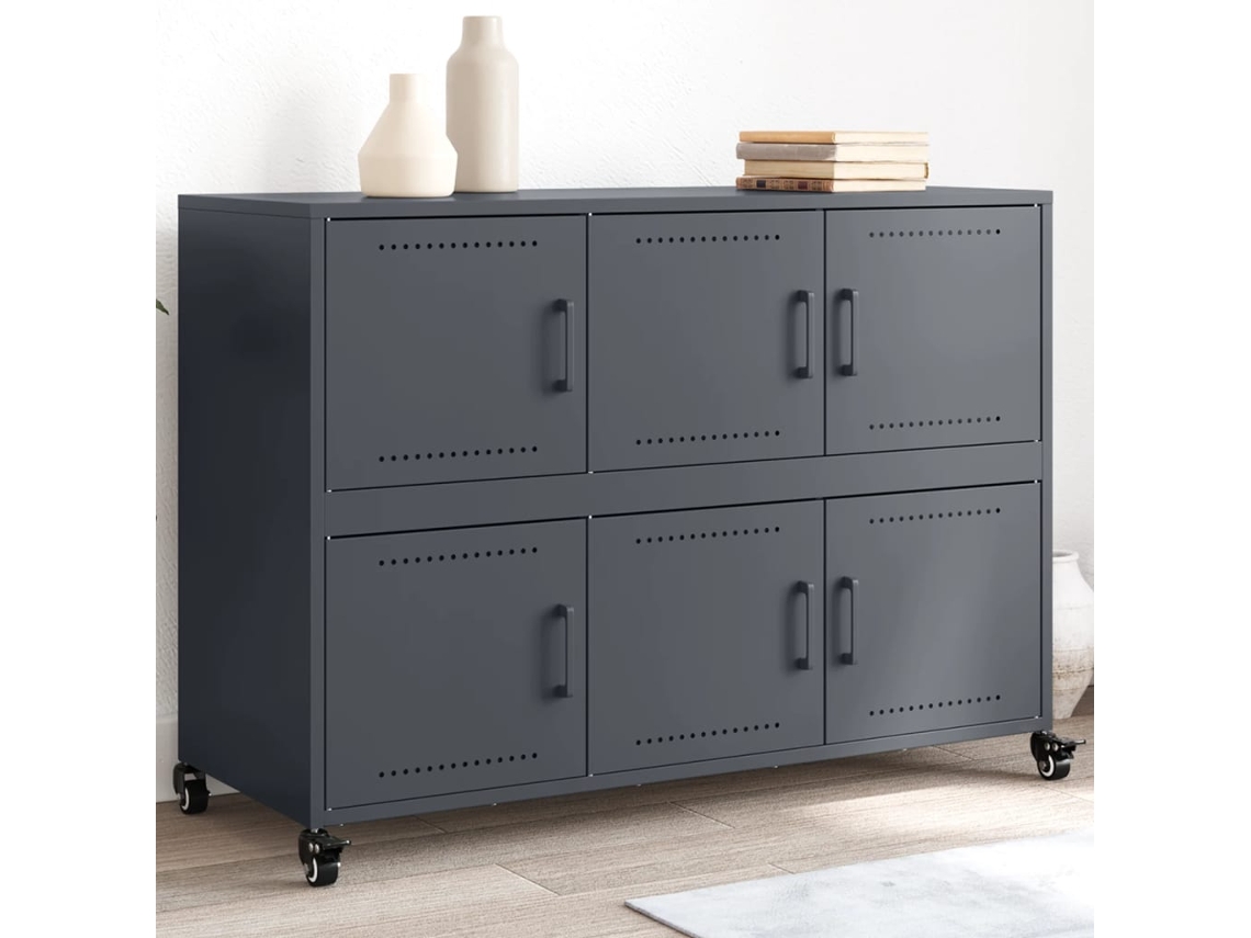 Aparador Acero Gris Antracita 100,5x39x72 Cm