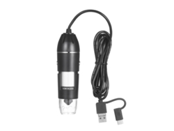 Microscopio digital USB de 1600x con 8 luces LED, zoom y base ajustable para inspección y enseñanza (sin marca)