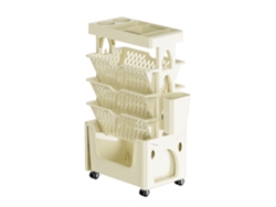 Estante Móvel Com Rodas, 5 Níveis, Grande Capacidade, Forte Capacidade De Carga, Carrinho Utilitário Para Estudo, Cozinha, Cáqui