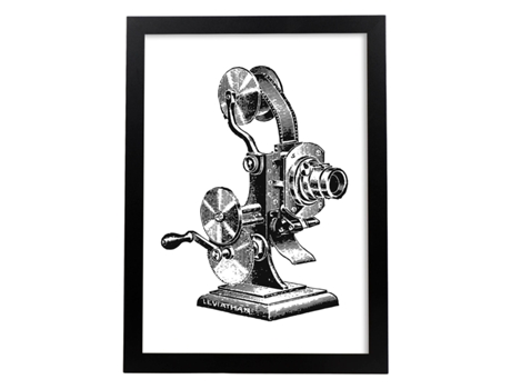Póster NACNIC de Antiguo Proyector con Objetos Vintage.