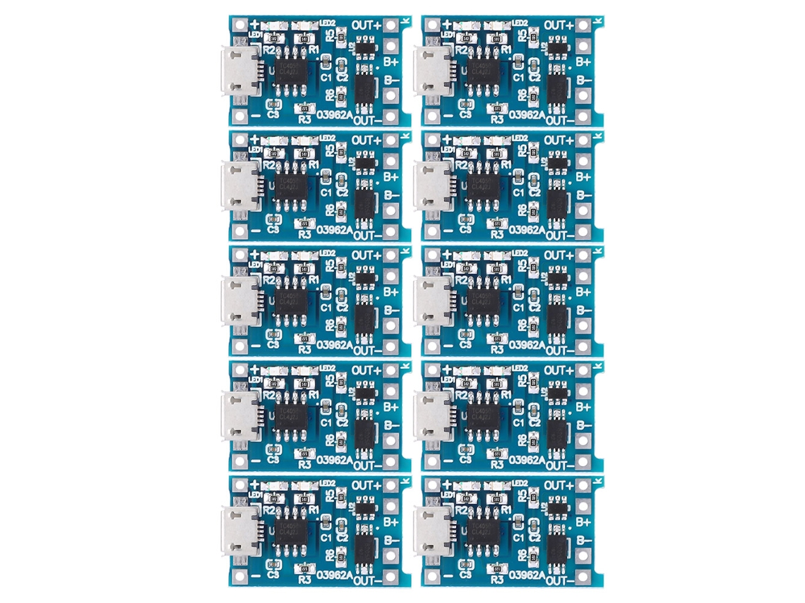 Ycy-10pcs Placa De Carga Y Protección Para Baterías De Litio 18650 Lipo 5v 1a Con Usb Micro