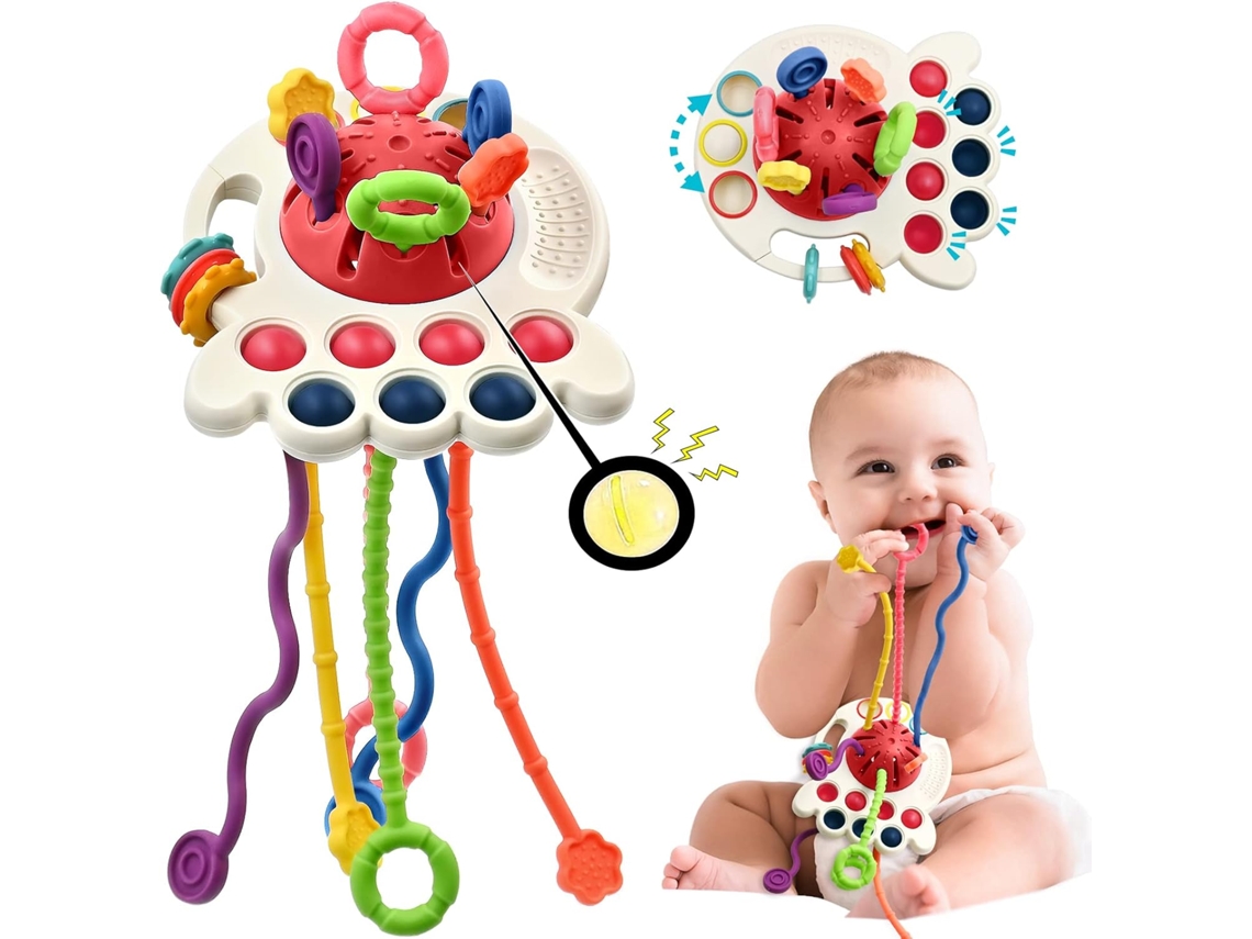 Juguetes Montessori para bebés de 12 a 18 meses, juguetes para bebés de 6 a 12 meses, juguetes sensoriales Digitallab - Rojo
