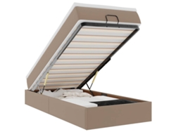 Maison Exclusive - Estructura Cama Otomana Colchón Cuero Sintético Cappucino