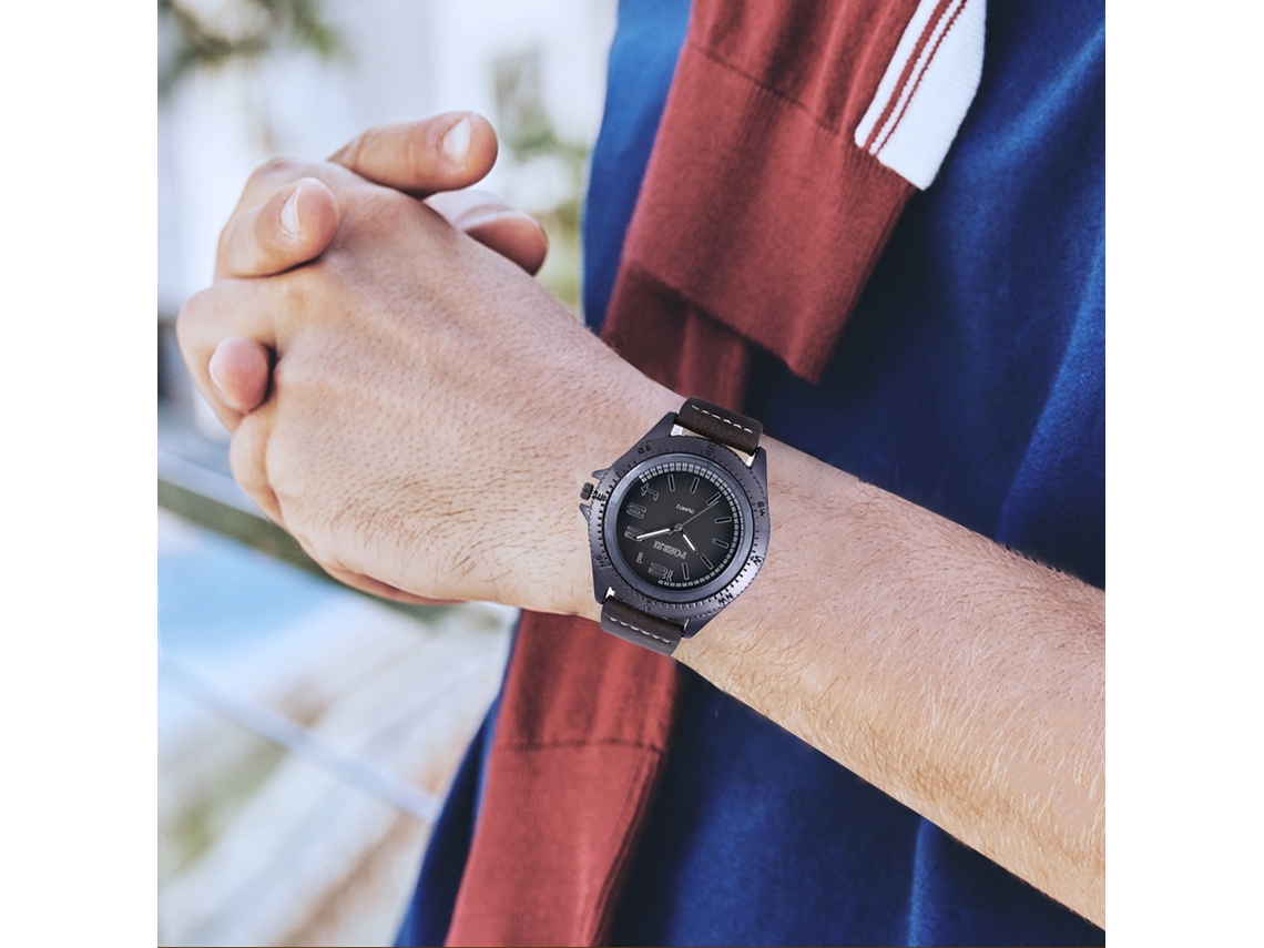 Reloj De Cuero Pu Para Hombre De Moda Casual De Cuarzo Zhoulianfa P13 Negro