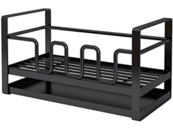 Organizador De Esponjas Para Fregadero De Cocina Con Bandeja De Drenaje, Multifunción, Negro